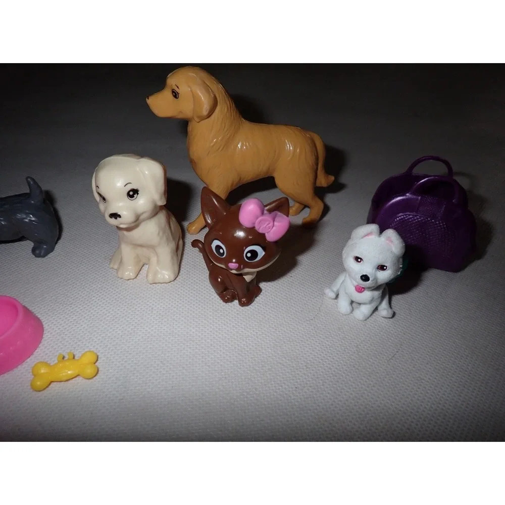 Mattel Barbie Dog and Cat Pet Accessory Lot with Bed and Carrier 9 Piece Set